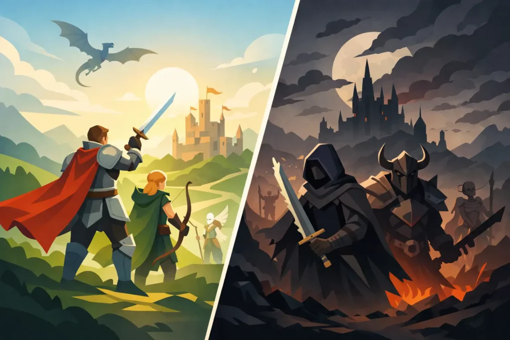 Heroic Fantasy vs Grimdark Fantasy Compared
